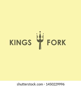 The Kings Fork vector logo design template