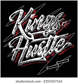 kings hustle brush effect typography illustration vector.