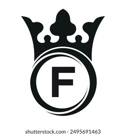 Kings Logo combine with letter F vector template