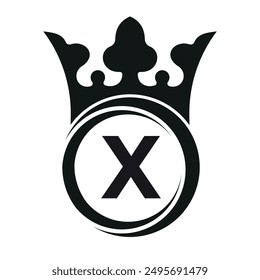 Kings Logo combine with letter X vector template