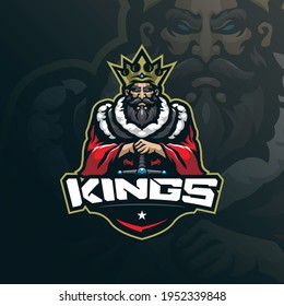 Kings Mascot Logo Design Vector Modern Stock Vector (Royalty Free ...