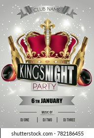 kings night party flyer background gray with lights and stars (noche de reyes)