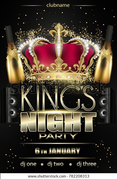 kings night party flyer background black stock vector party flyer background
