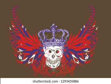 Kings skull graphic design vector art