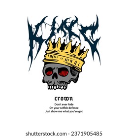 King's skull vector illustration streetwear design