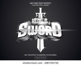 King's Sword 3D Editable Text Effect