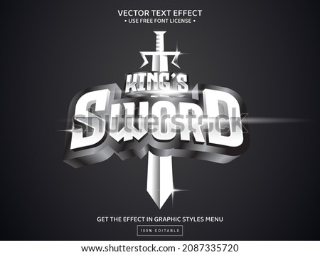 King's sword 3D editable text effect