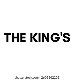 The king's text for T-shirt and other use on white background.