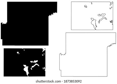 Kingsbury and Jackson County, State of South Dakota (U.S. county, United States of America, USA, U.S., US) map vector illustration, scribble sketch map