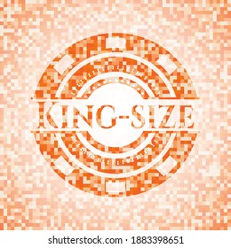 King-size abstract orange mosaic emblem 