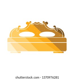 King-size bed icon. Flat color design. Vector illustration.