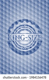 King-size blue badge with geometric pattern. Vector Illustration. Detailed. 