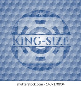King-size blue emblem with geometric pattern background. Vector Illustration. Detailed.