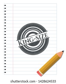 King-size draw with pencil effect. Vector Illustration. Detailed.