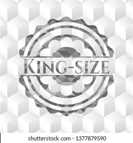 King-size grey emblem with cube white background