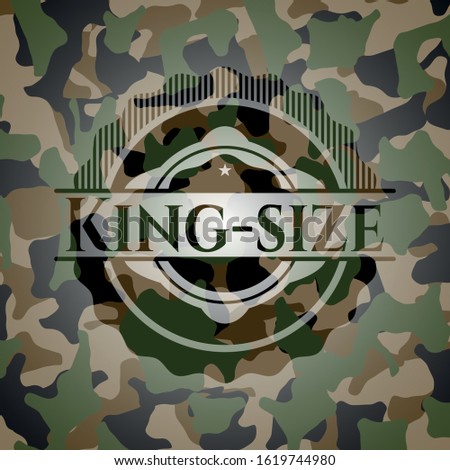 King-size on camouflage texture. Vector Illustration. Detailed.