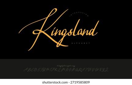 Kingsland Negrito Clássico Pincel Script Fonte Alfabeto Vetor Para T-shirt Design