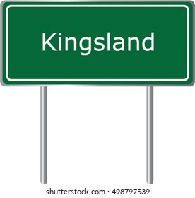 Kingsland , Georgia , road sign green vector illustration, road table, USA city