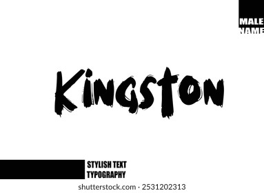 Kingston Baby Boy Name In Bold Grunge And Rough Typography Brush Text