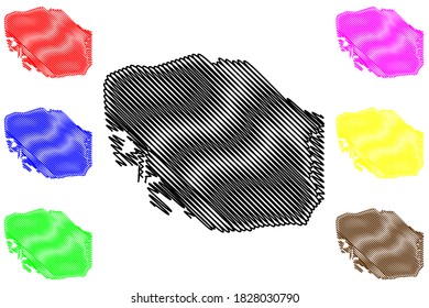 Kingston City (Jamaica island) map vector illustration, scribble sketch City of Kingston map