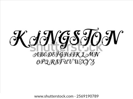 Kingston font for logo and headline. Isolated vector typeset