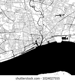 Kingston upon Hull downtown Map with many details for various usecases. This map of Kingston upon Hull contains typical landmarks with room for additional information.