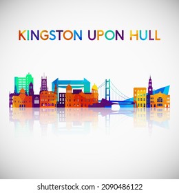 Kingston Upon Hull skyline silhouette in colorful geometric style. Symbol for your design. Vector illustration.