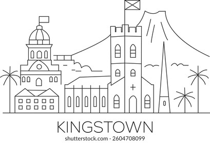Kingstown City Line Draw Simple Minimalist