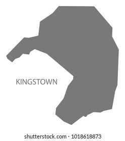 Kingstown map of Saint Vincent and the Grenadines grey illustration