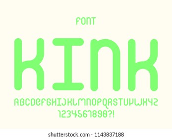 Kink font. Vector alphabet letters and numbers. Typeface design. 
