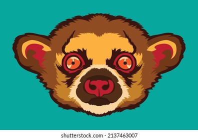 Kinkajou face vector illustration in cute cartoon style, perfect for tshirt style and mascot logo