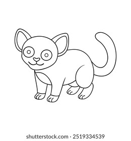 kinkajou vector line art illustration