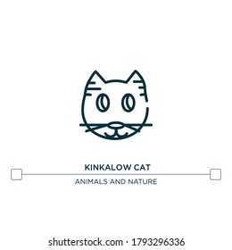 kinkalow cat vector line icon. Simple element illustration. kinkalow cat outline icon from cat breeds concept. Can be used for web and mobile
