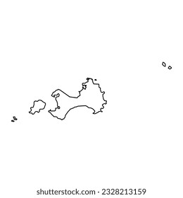 Kinmen county map, county of the Republic of China, Taiwan. Vector illustration.
