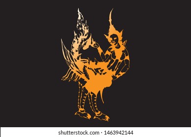 Kinnaree is used as a background image. Vector illustration