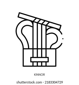 icono de kinnor. Signo de estilo lineal aislado en fondo blanco. Ilustración del vector