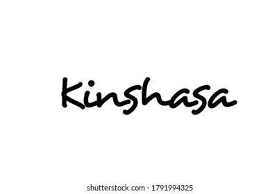 Kinshasa city handwritten text word hand lettering. Calligraphy text. Typography in black color