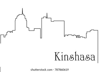 Kinshasa city one line drawing background
