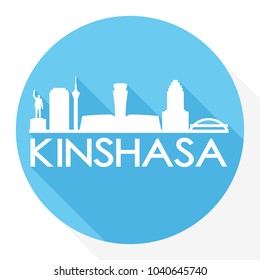 Kinshasa Congo Flat Icon Skyline Silhouette Design City Vector Art Logo.