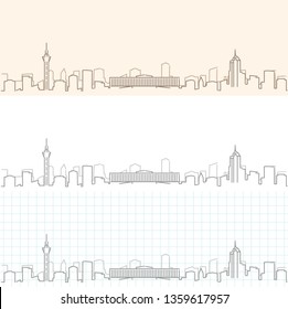 Kinshasa Hand Drawn Skyline