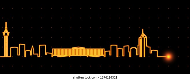 Kinshasa Light Streak Skyline