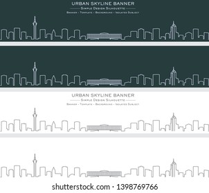 Kinshasa Single Line Skyline Banner