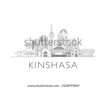 Kinshasa skyline cityscape vector illustration