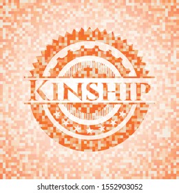Kinship orange mosaic emblem. Vector Illustration. Detailed.
