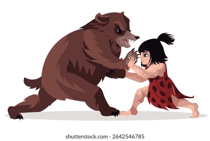 kintaro garoto herói folclore japonês lutando contra um urso