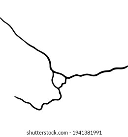 Kintsugi crack. Earthquake and ground cracks, hole effect, craquelure and damaged texture. Vector illustrations can be used for kintsugi decorations, topics earthquake, crash, destruction.