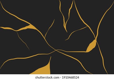 Kintsugi, schwarzer Hintergrund