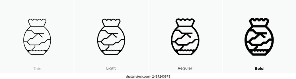 kintsugi icon. Thin, Light Regular And Bold style design isolated on white background