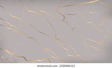 Kintsugi style. Abstract golden cracks pattern. Pink background