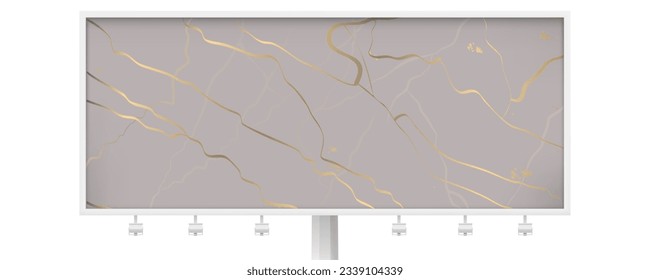 Kintsugi style. Billboard with background with marble texture style.